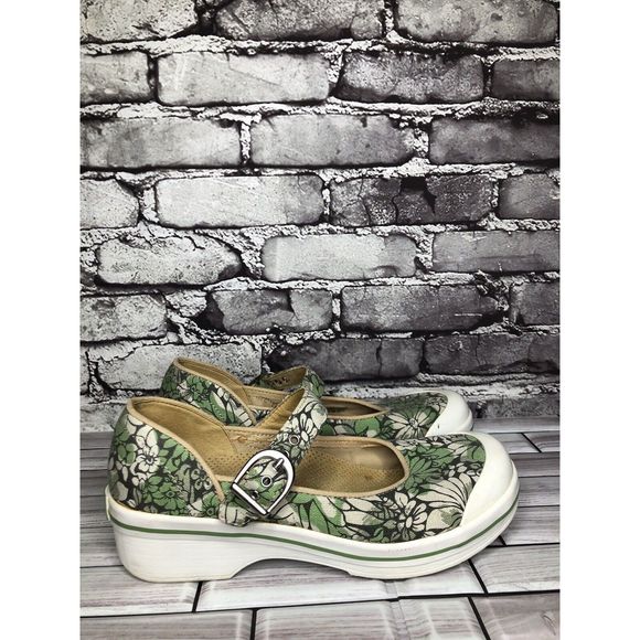Dansko Vegan Valerie Green Floral Canvas Mary Jane Clog Shoes Women Sz 38EU/7.5M - Picture 4 of 12